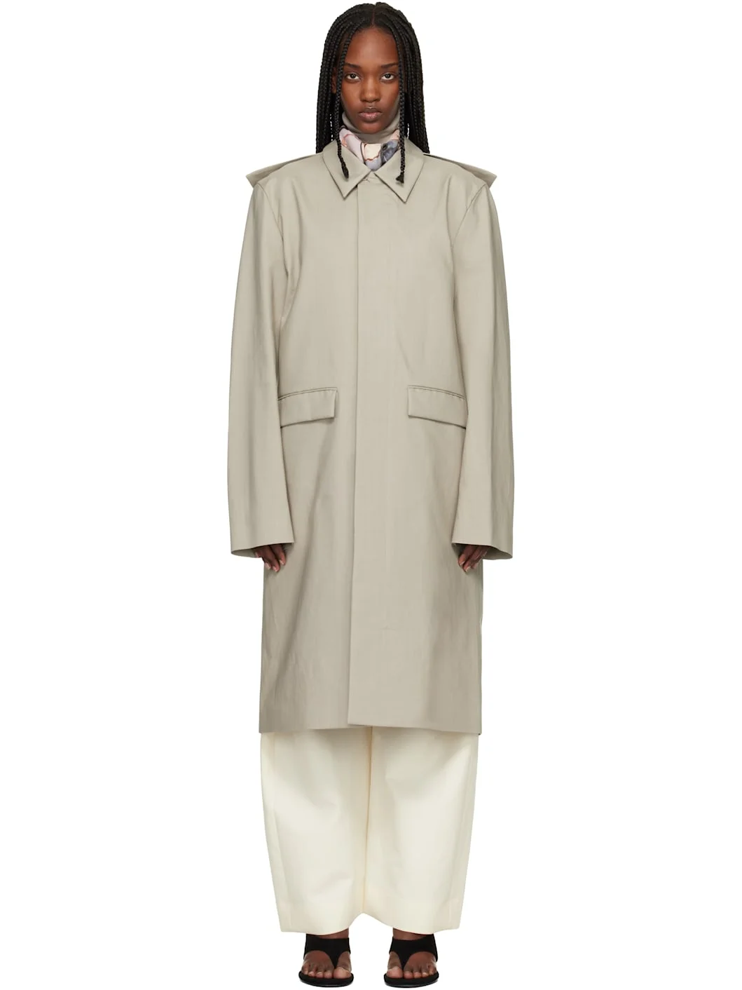 Green Cotton Bonded Coat - 1
