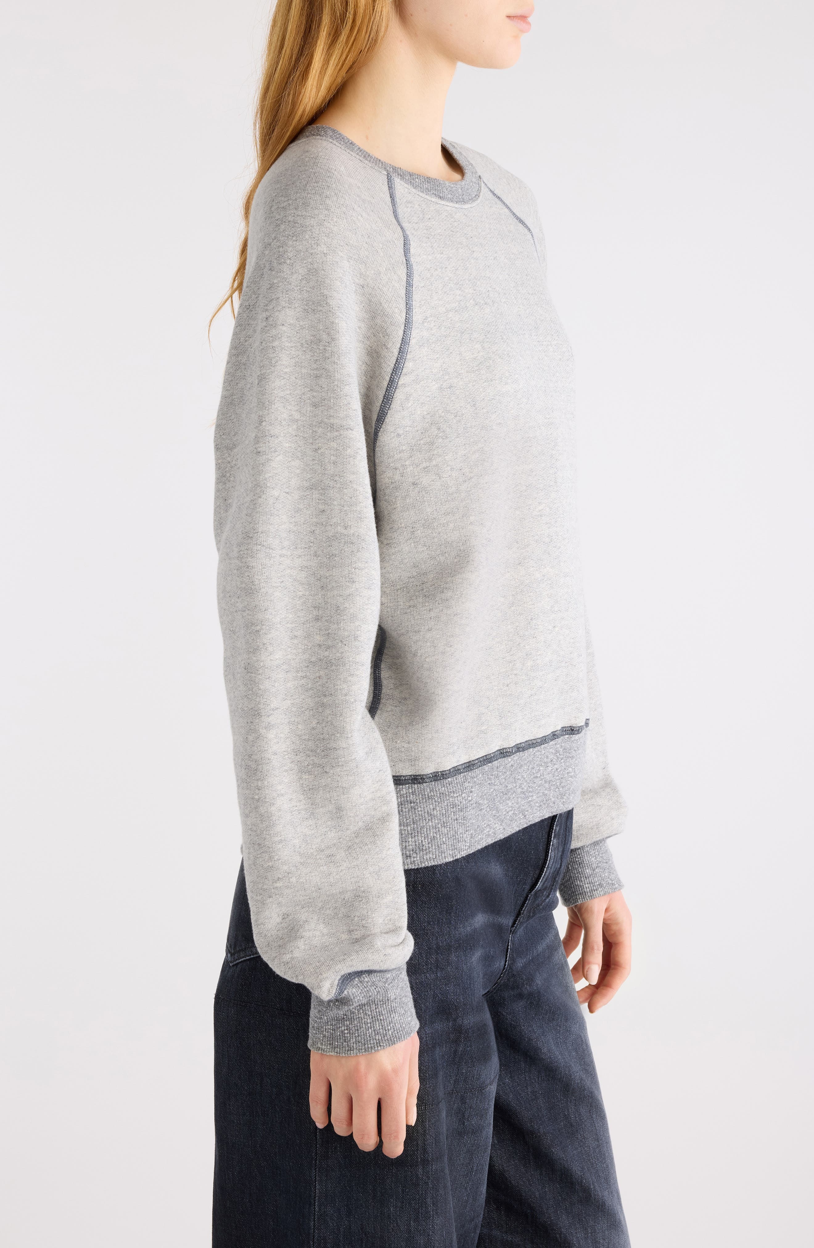 Chloé Logo Embroidered Fleece Sweatshirt in Vapor Grey at Nordstrom - 4