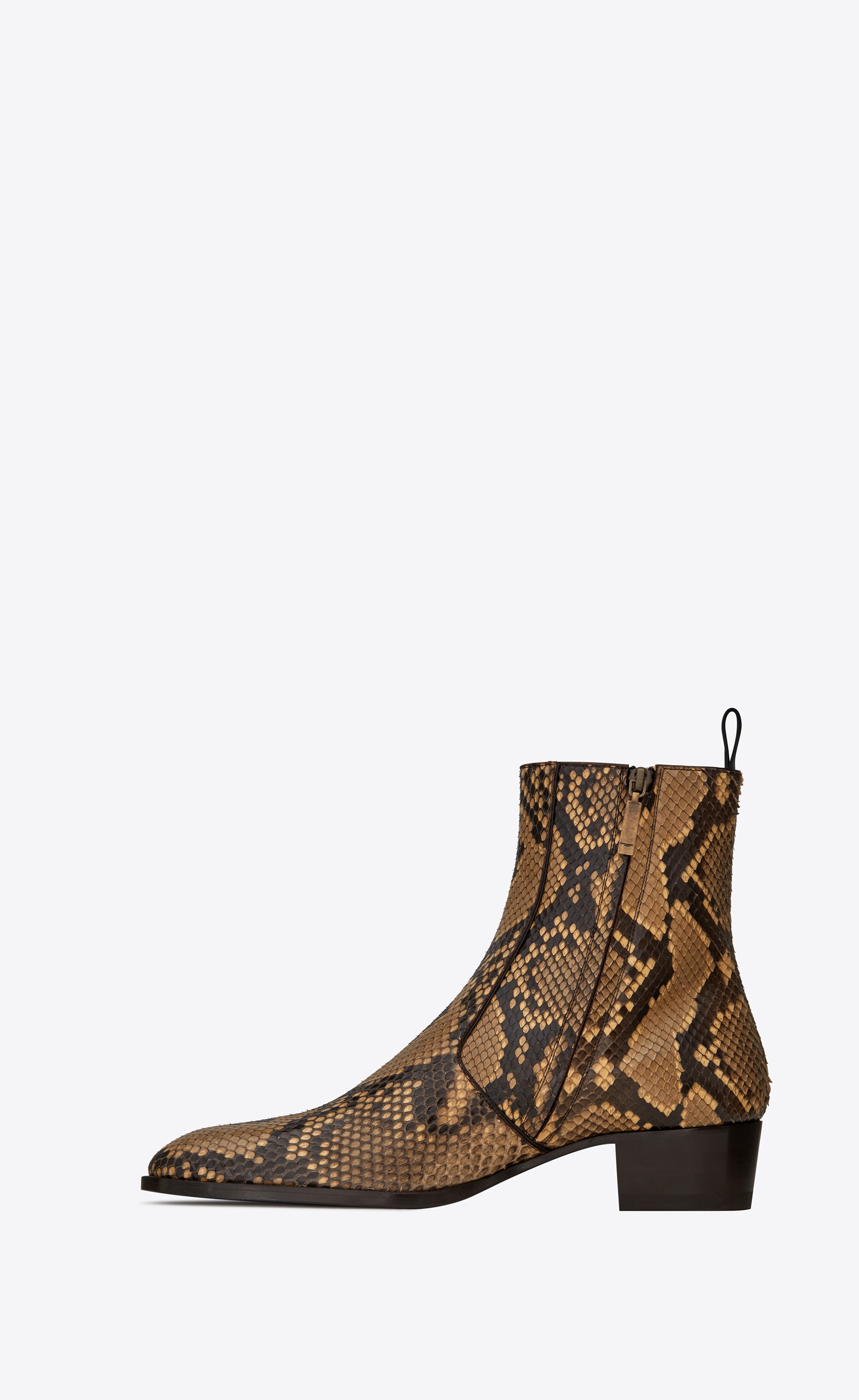 wyatt zipped boots in python - 3