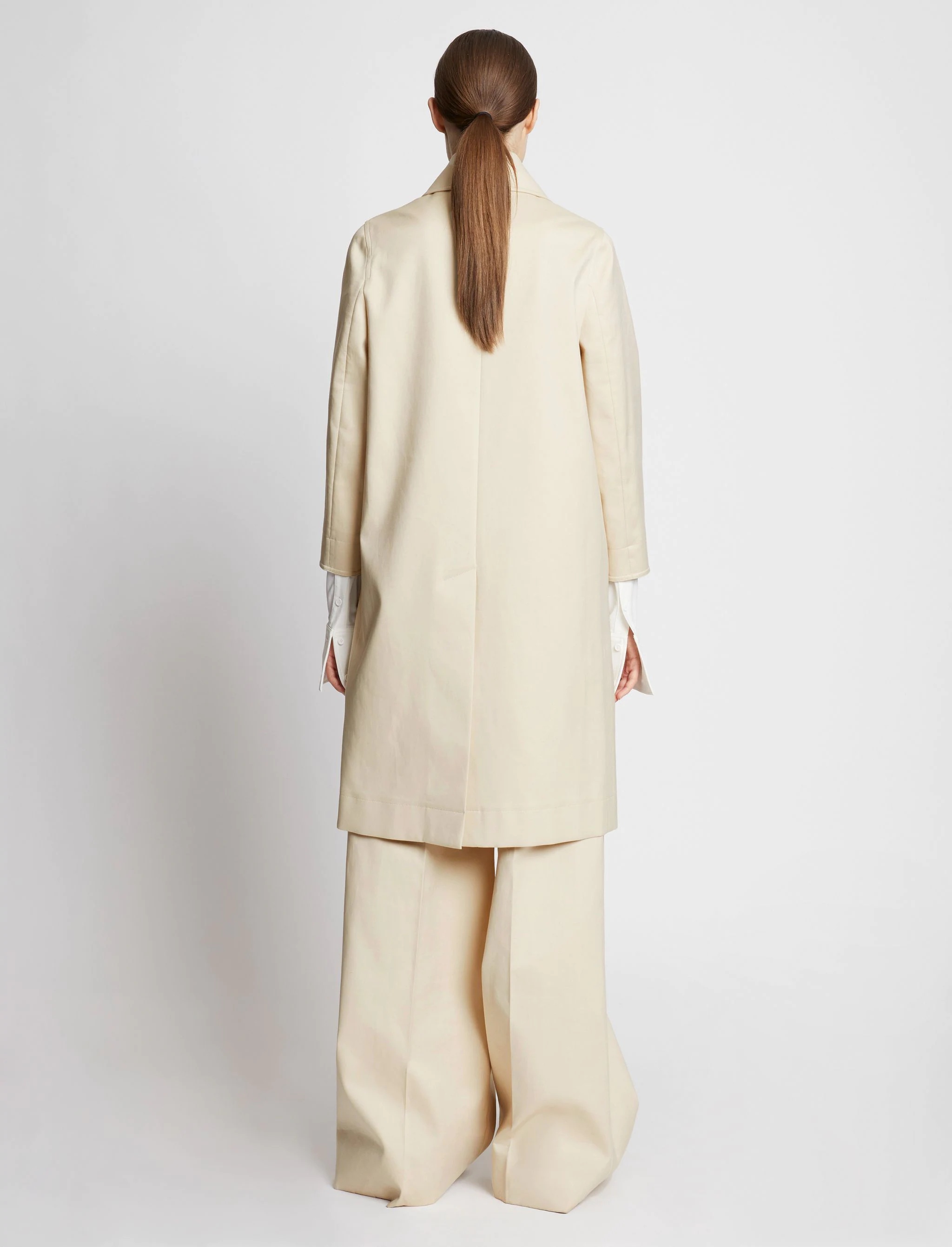 Cotton Gabardine Single Breasted Coat - 4