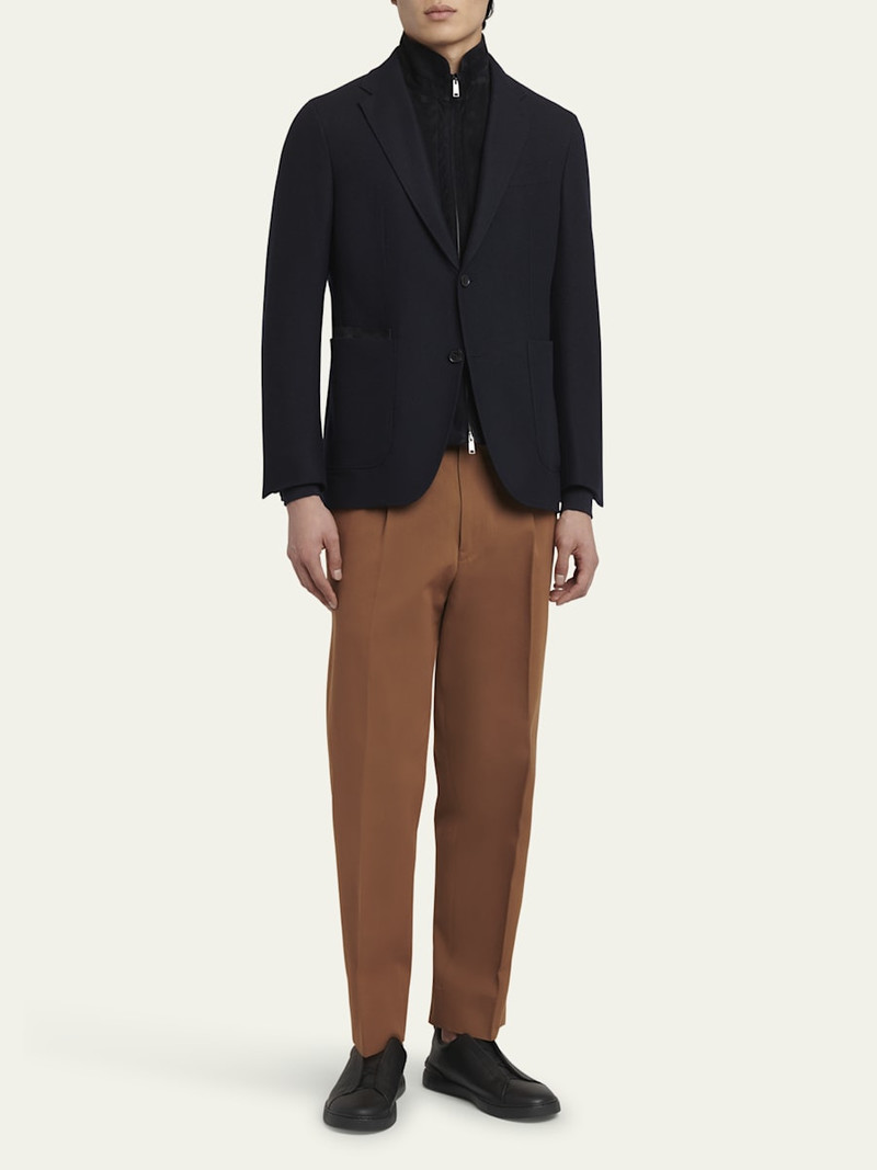 ZEGNA Men's Trofeo Blazer with Suede Bib outlook
