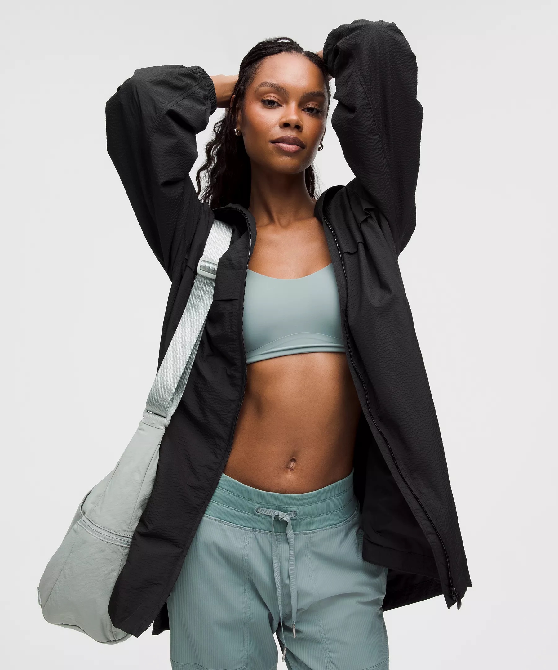 Lightweight Mid-Length Hooded Coat - 6