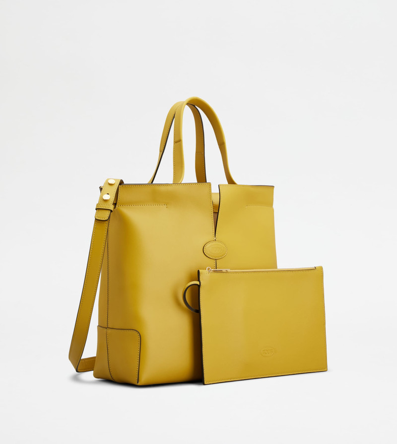 TOD'S DI BAG FOLIO IN LEATHER SMALL - YELLOW 3