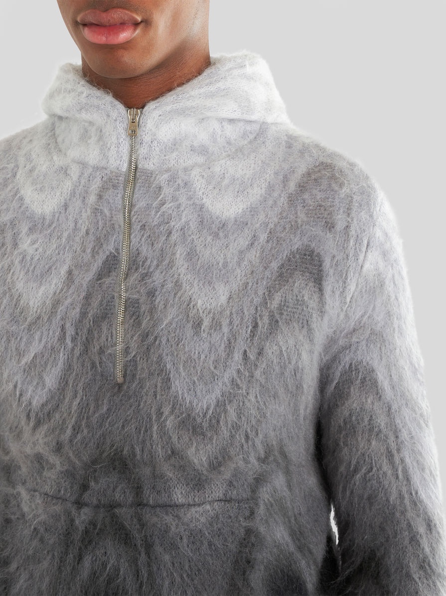 SWEATSHIRT WITH KNITTED HOOD IN JACQUARD - 3