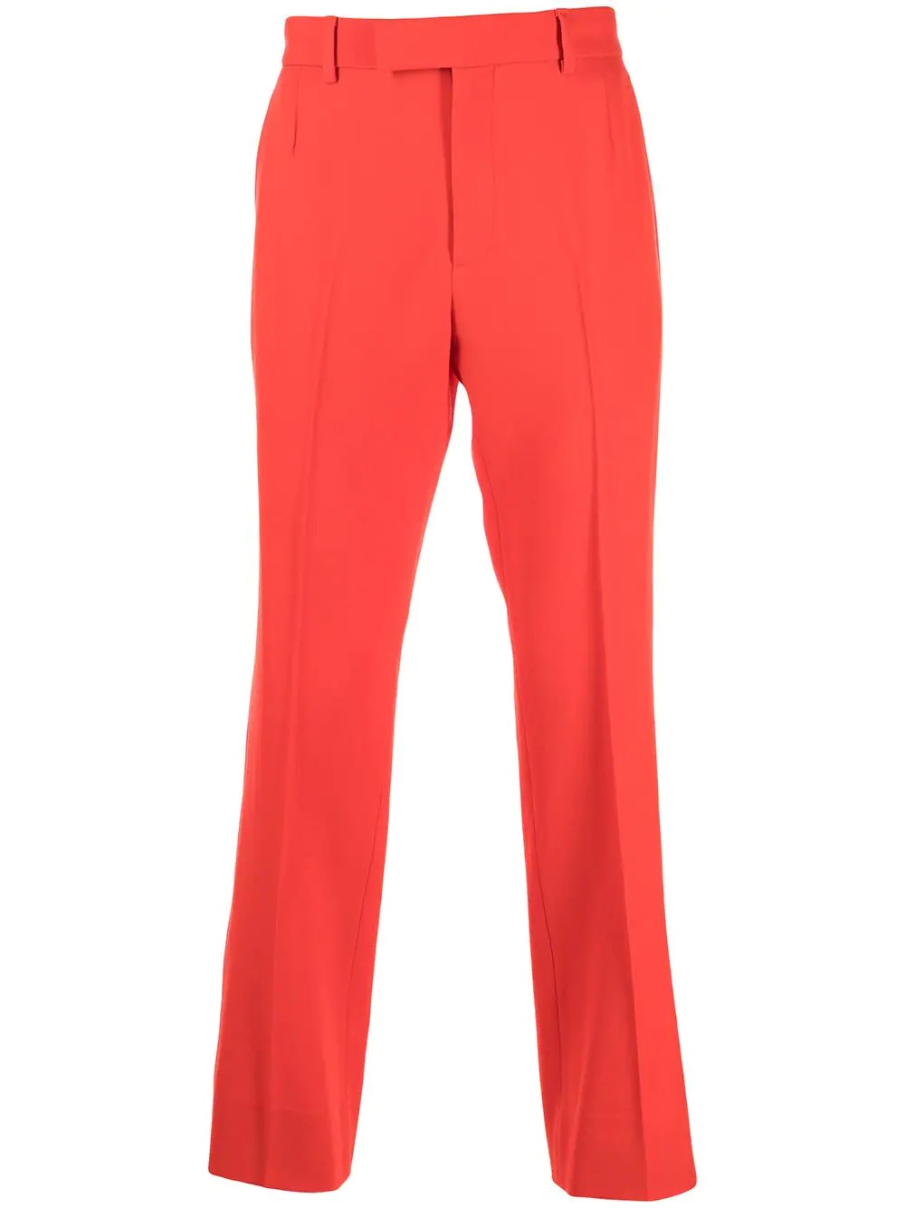 wool straight-leg trousers - 1