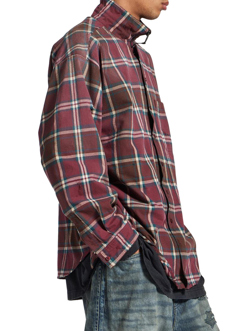 Men's Zip-Up Shirt - Burgundy 3