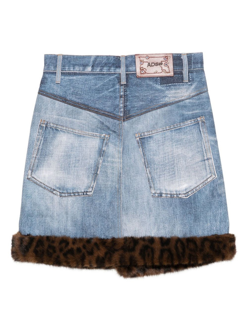 Andersson Bell fur-edge denim skirt outlook