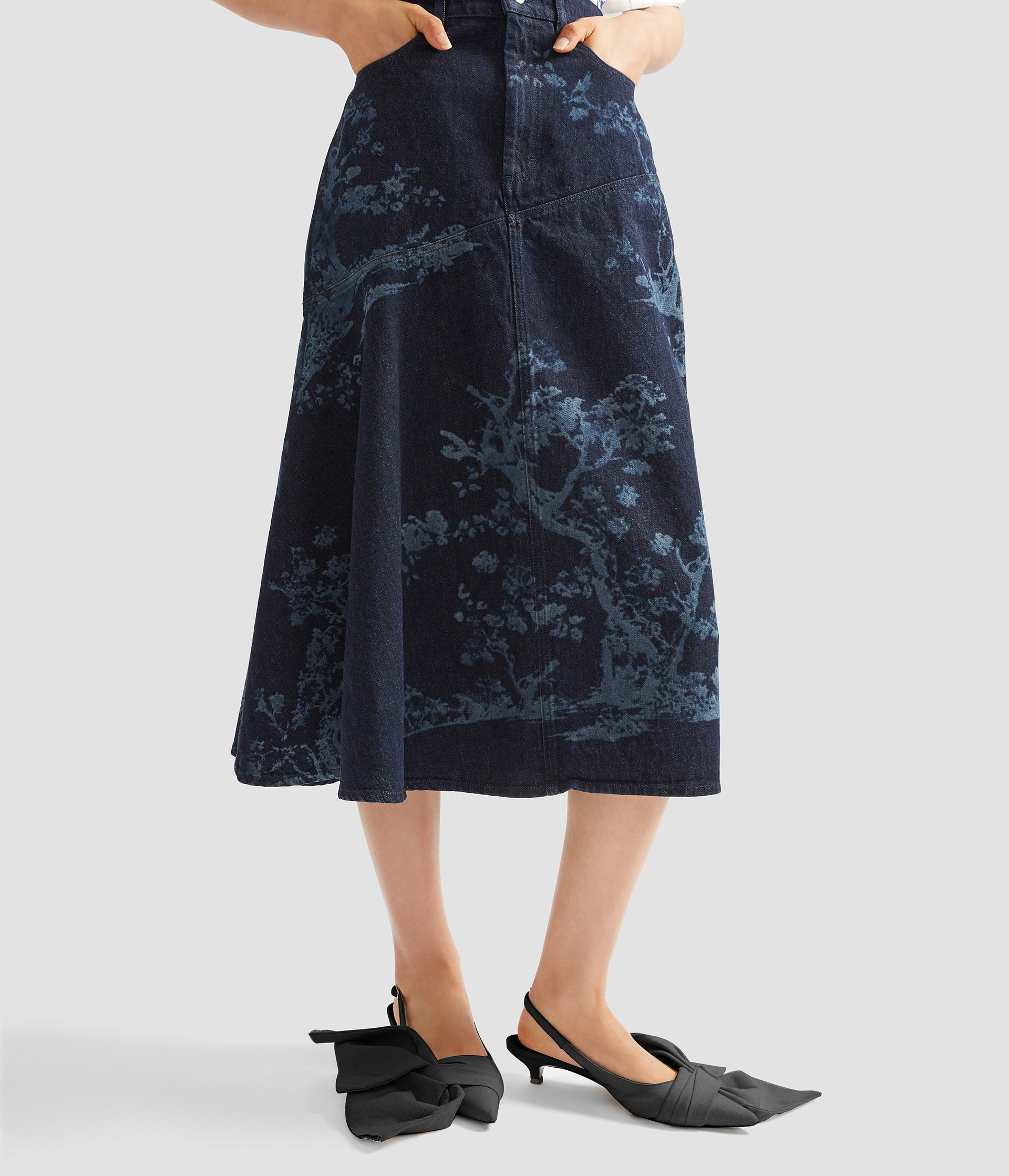 A-LINE MIDI SKIRT - 5