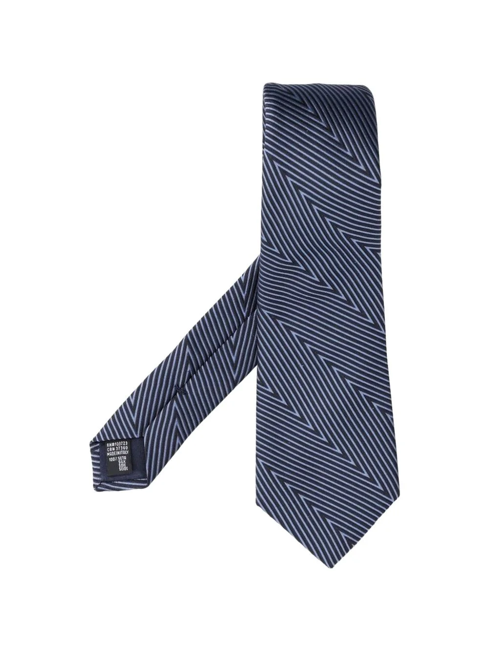 zigzag-pattern silk tie - 1