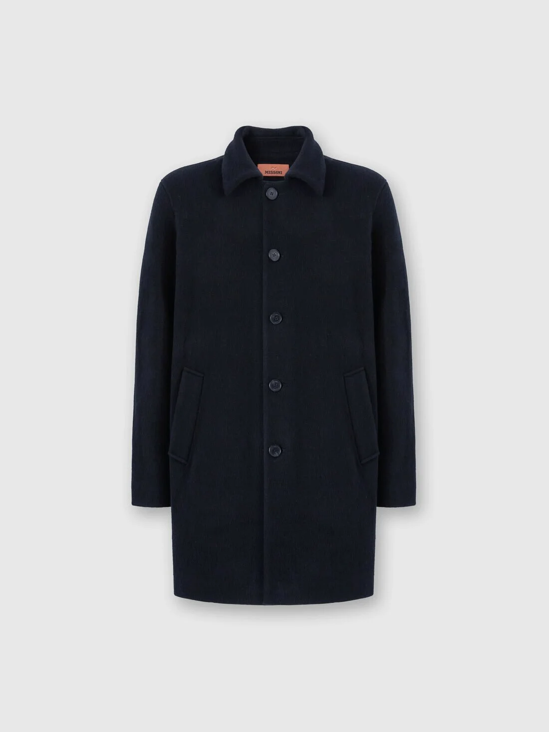 Double Knit Coat with Zigzag Pattern - 1