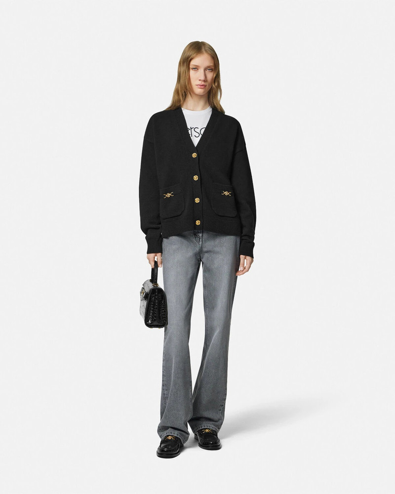 VERSACE Cashmere-Blend Knit Boxy Cardigan outlook