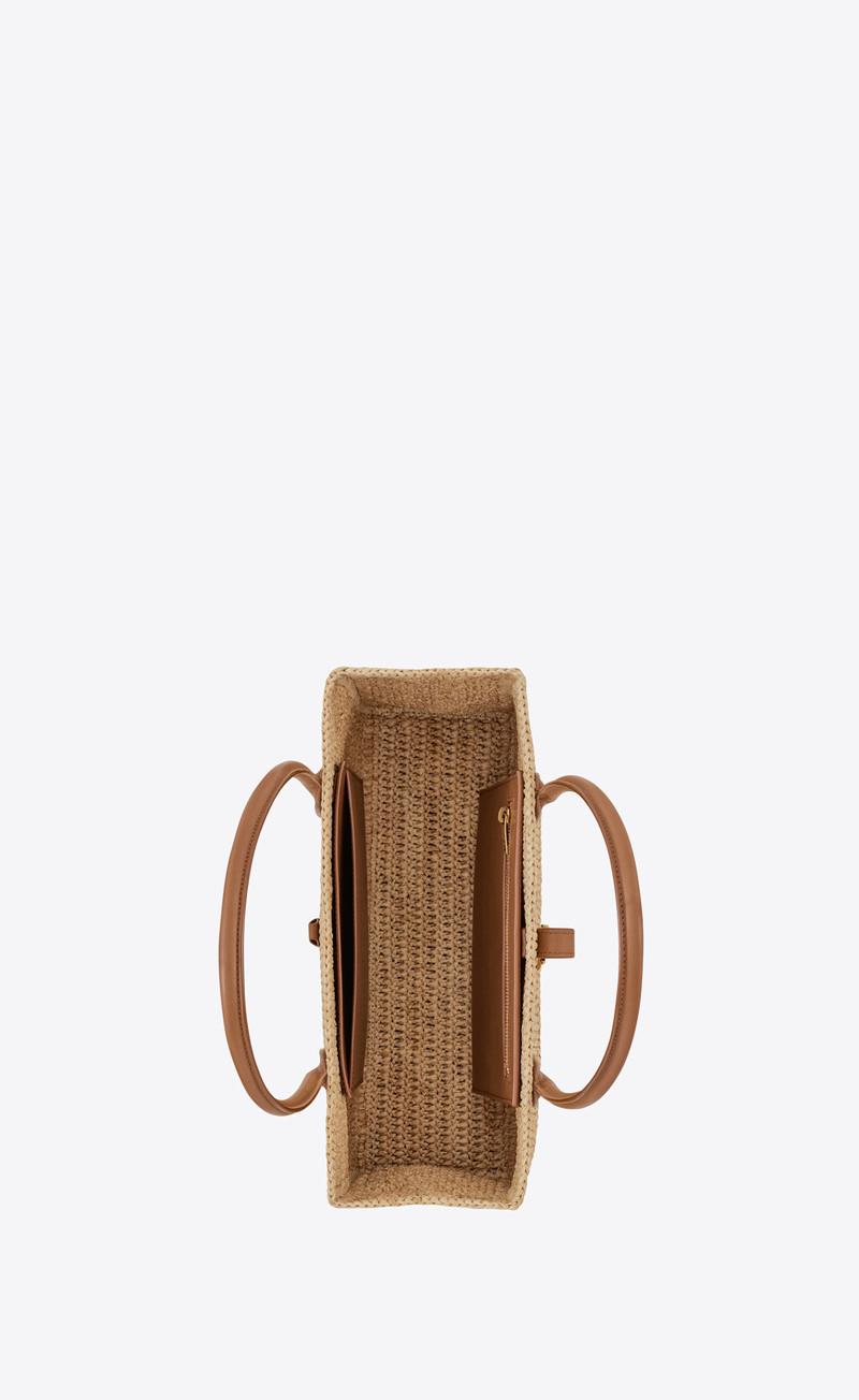 panier rectangle in raffia and leather 4