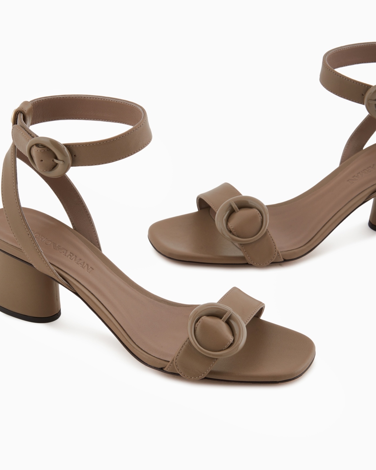 HEELED SANDALS WITH LEATHER DOUBLE STRAP - 5