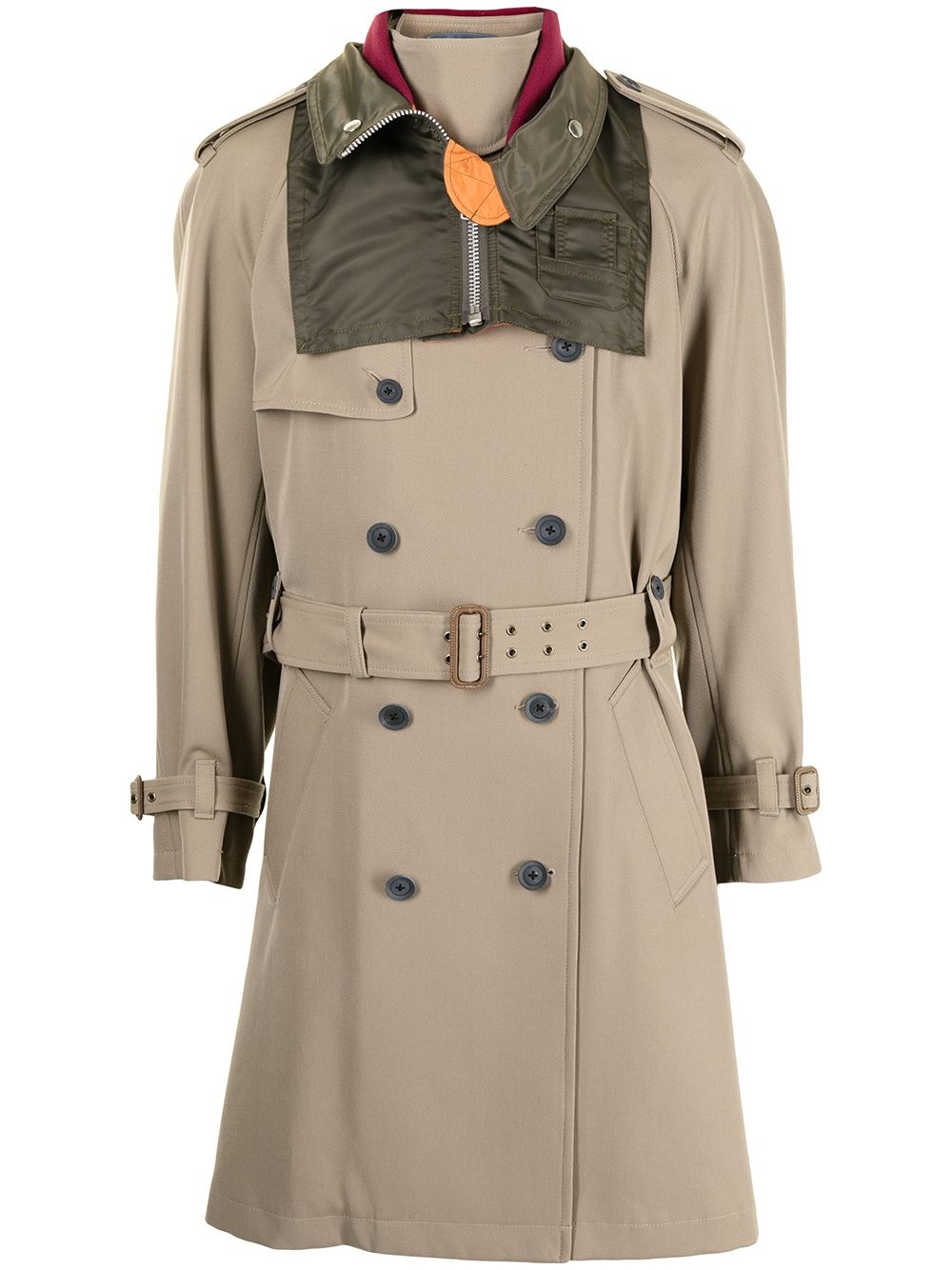 belted-waist trench coat - 1