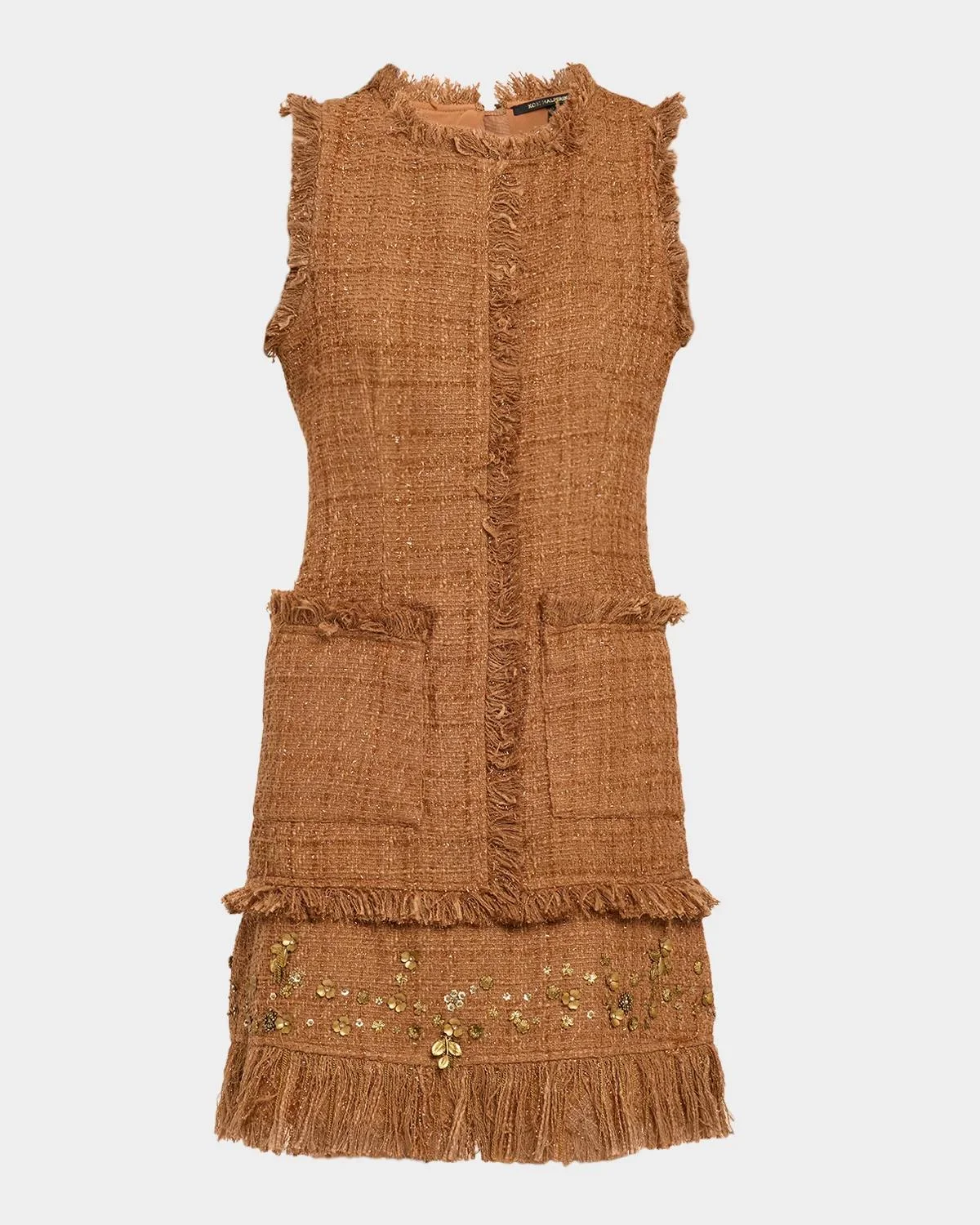 Rives Sequin-Embellished Tweed A-Line Mini Dress - 1