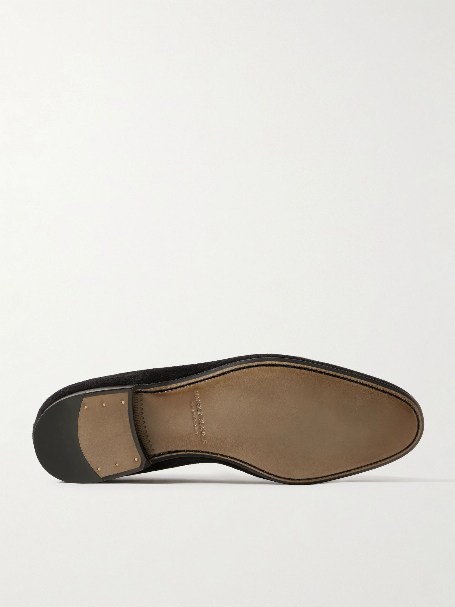 Modena Leather-Trimmed Suede Loafers Black - 3