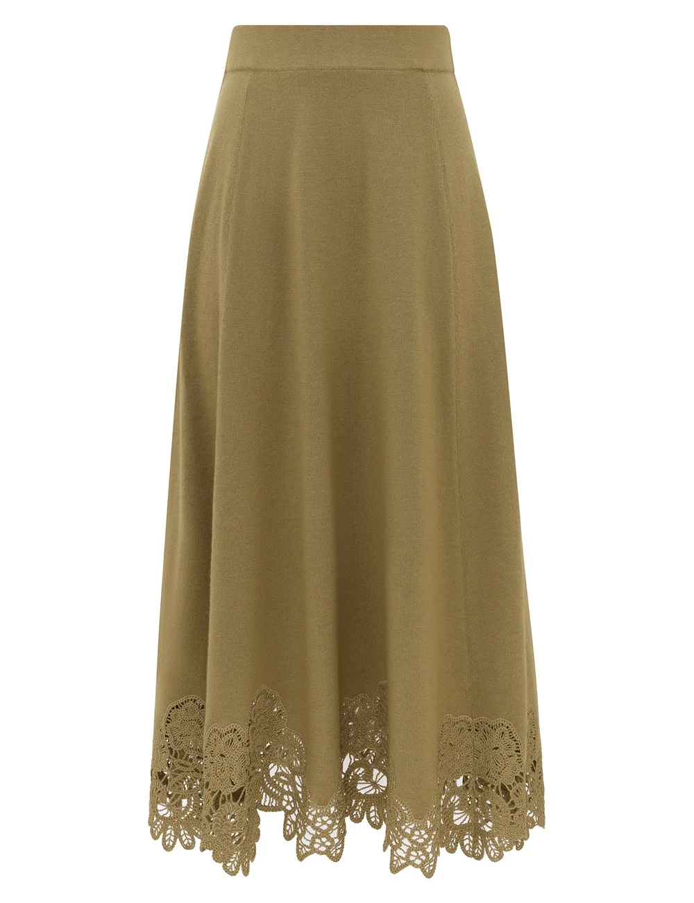 CLASH MERINO LACE MIDI SKIRT - 1