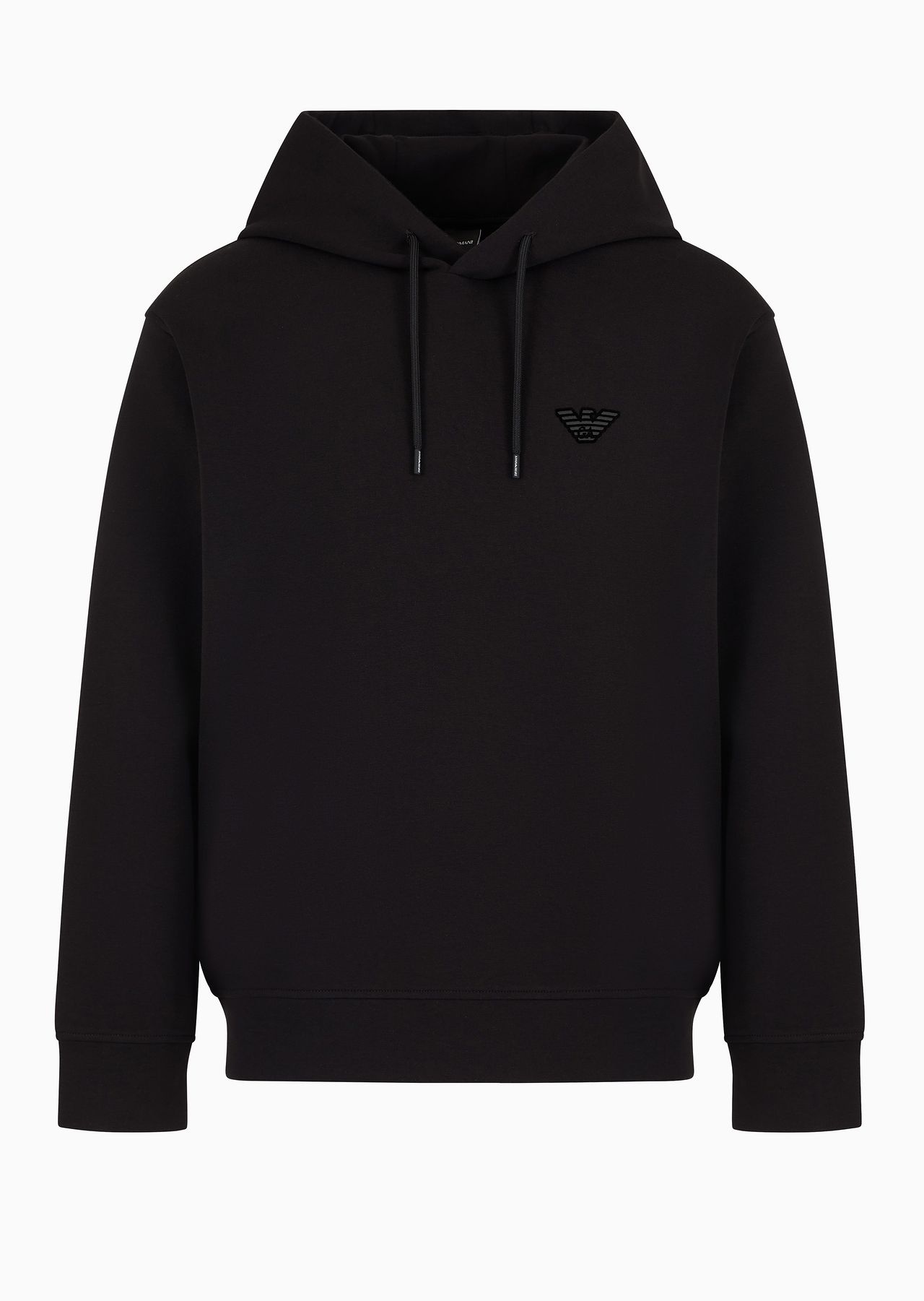 Double-jersey hooded sweatshirt with flocked logo - 1