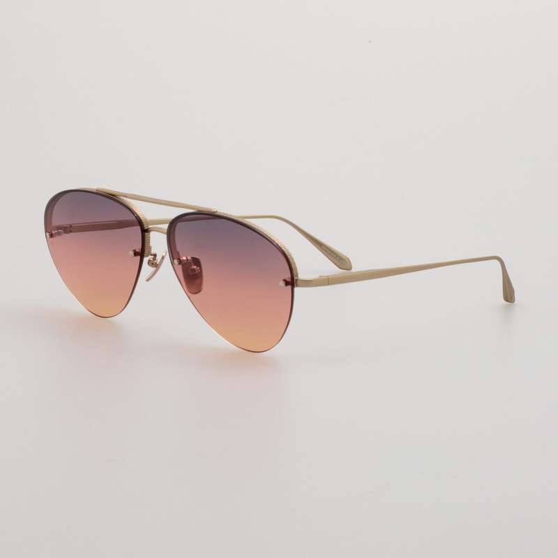 LINDA FARROW Edano Sunglasses in Matt Champagne outlook