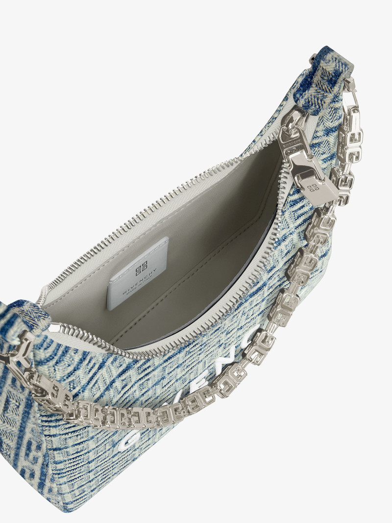 MINI MOON CUT OUT BAG IN 4G DENIM AND CHAIN 6