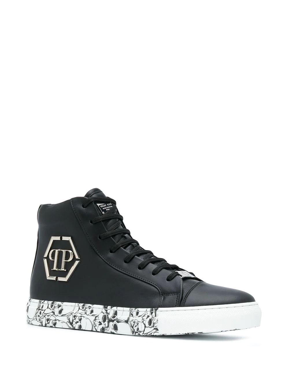 skull-print high-top sneakers - 2