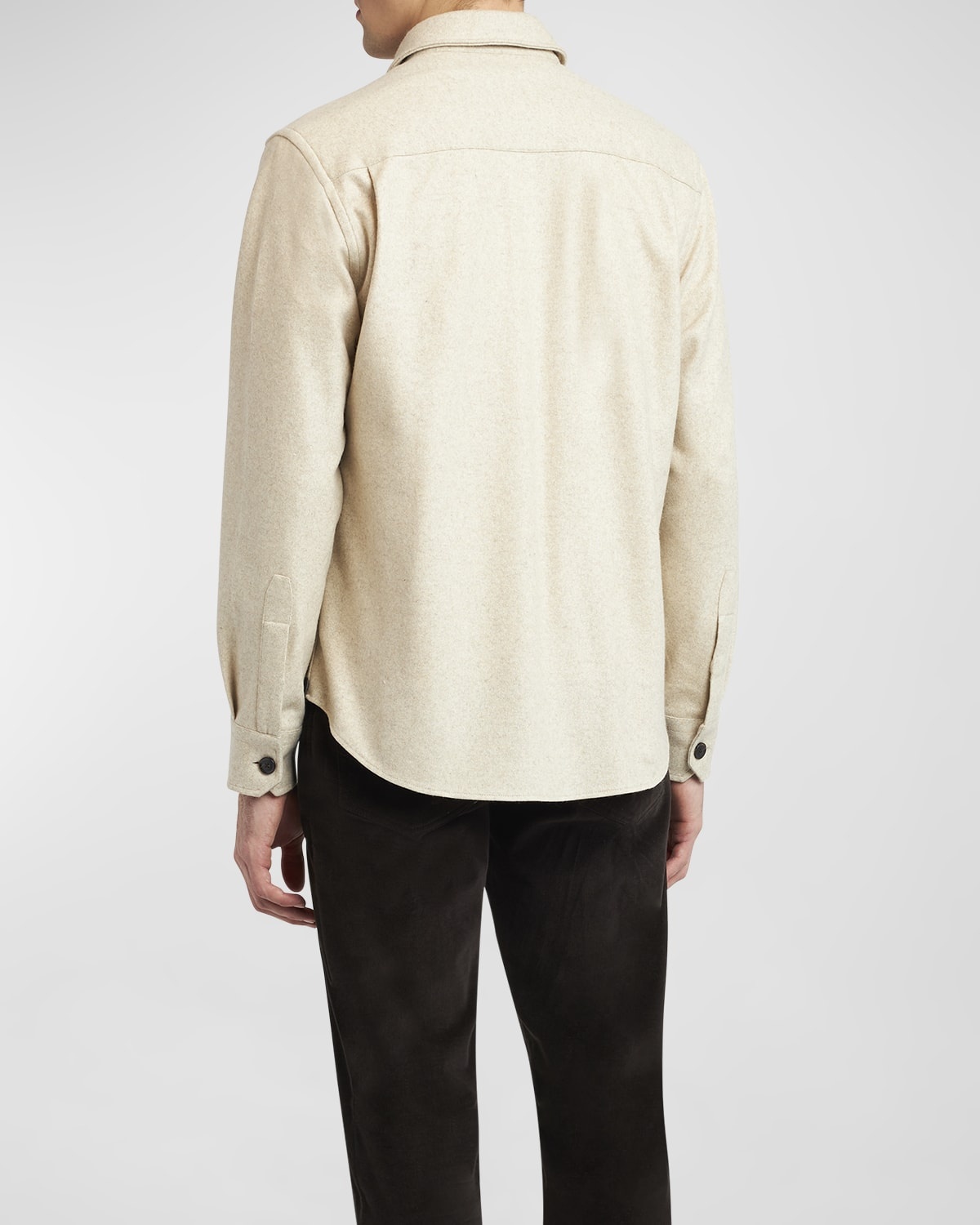 Men's Cashmere Jersey Overshirt - 4