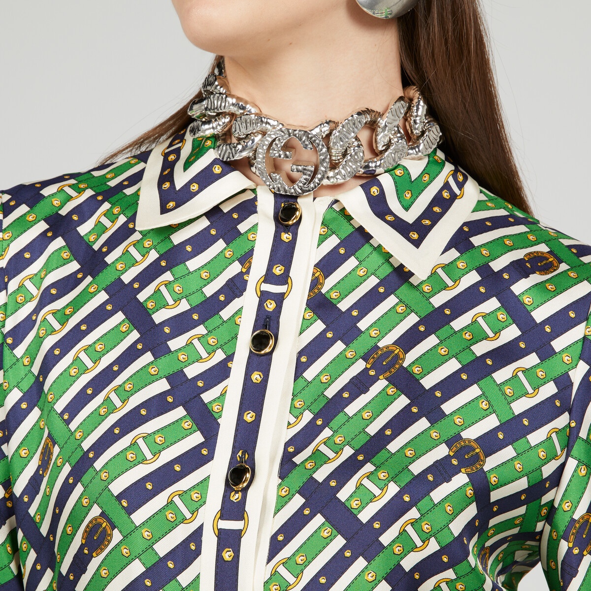 Silk belt check print dress - 4