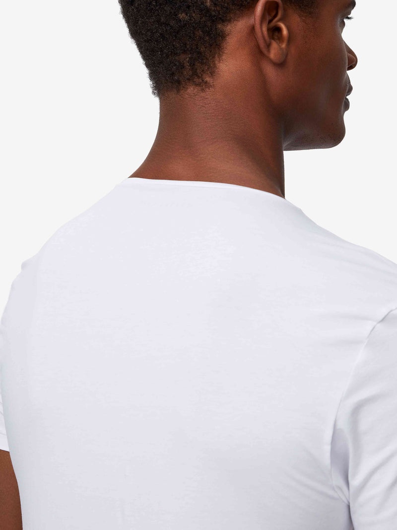 Men's Underwear V-Neck T-Shirt Jack Pima Cotton Stretch White - 7