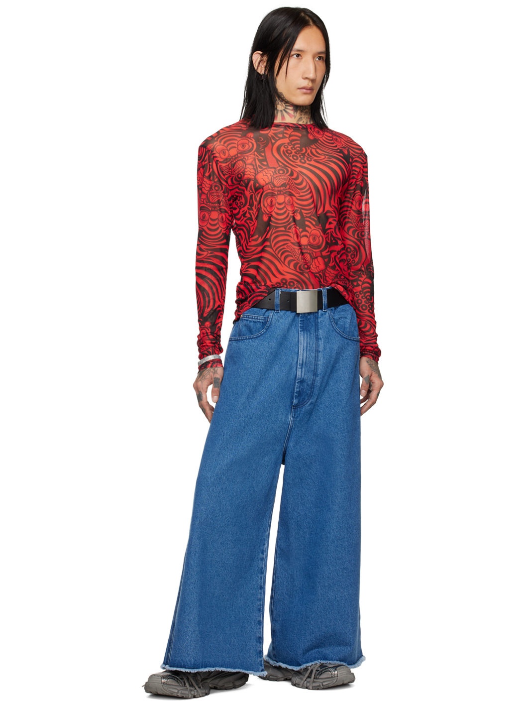 Blue Cropped Jeans - 5