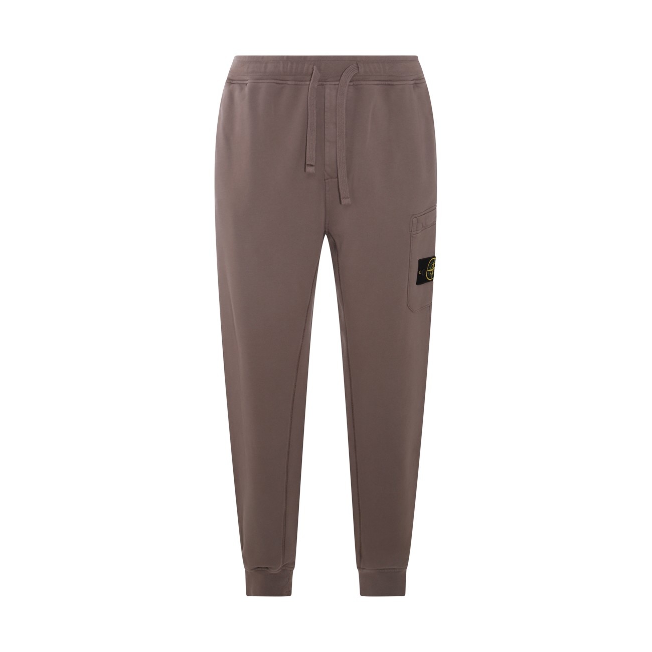 beige cotton track pants - 1