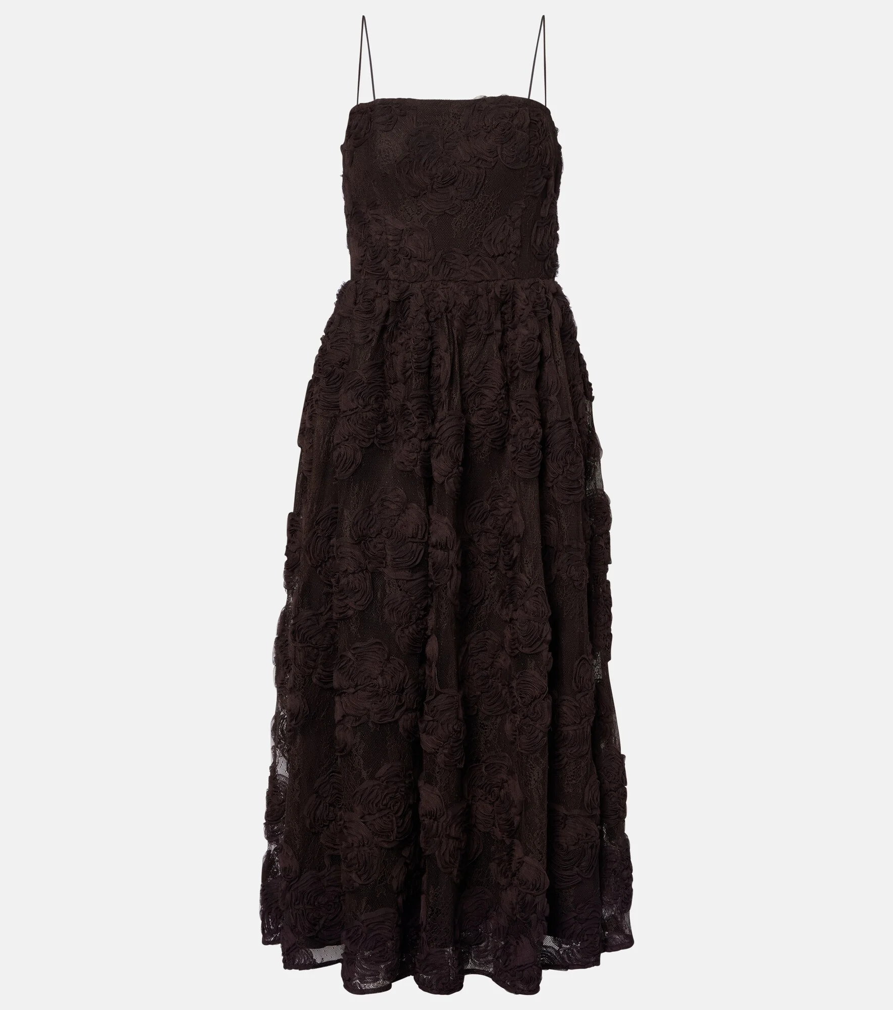 Floral mesh midi dress - 1