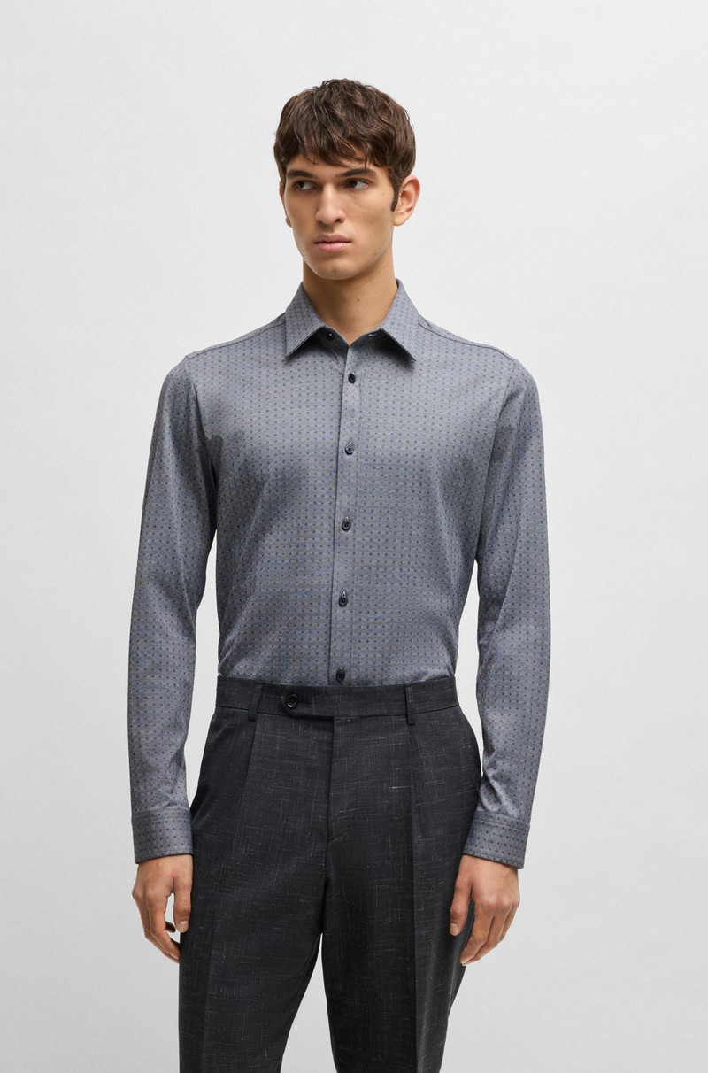 SLIM-FIT SHIRT IN COTTON JACQUARD 2