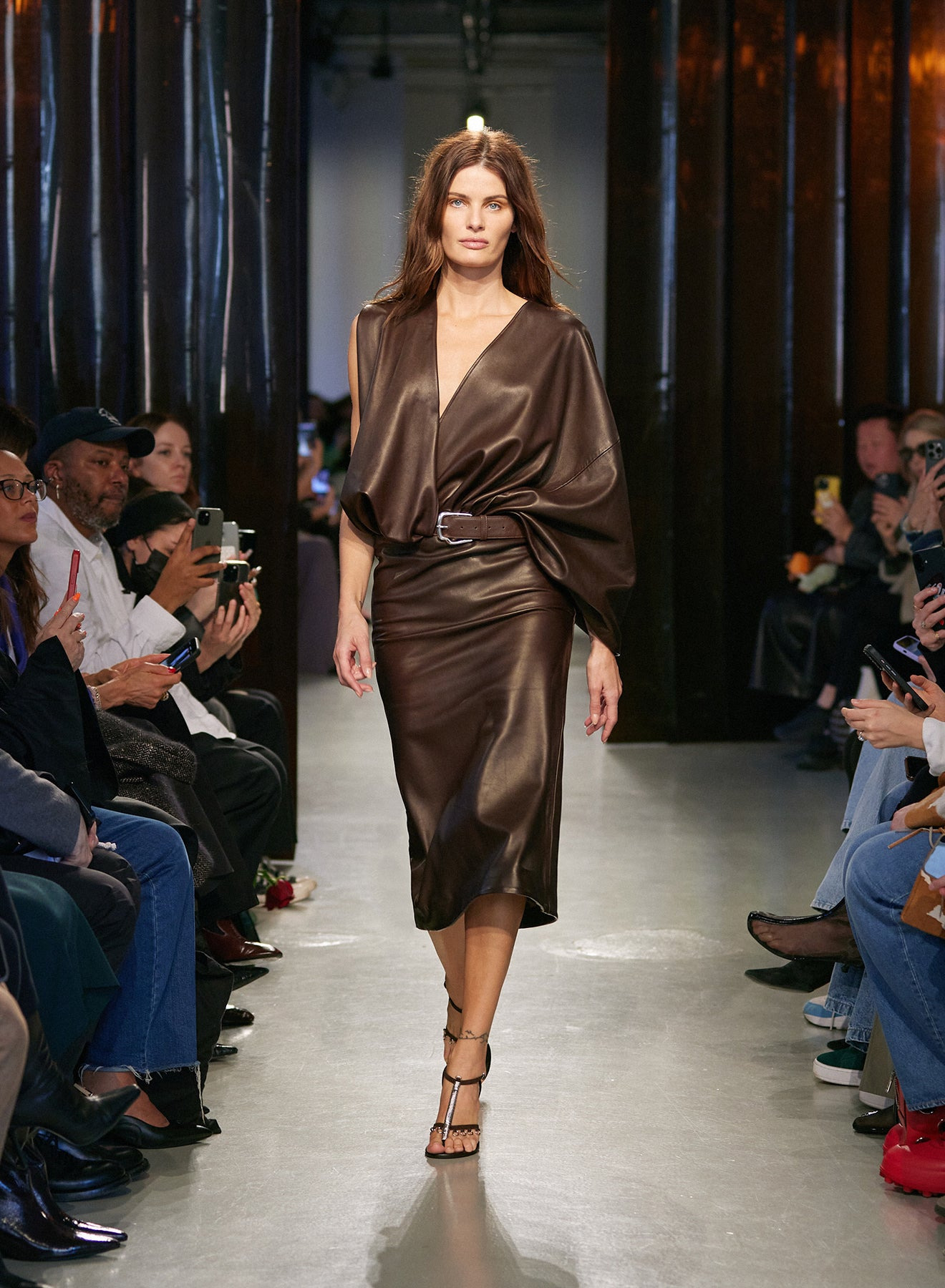 Swaddled Belted Leather Dress - 2