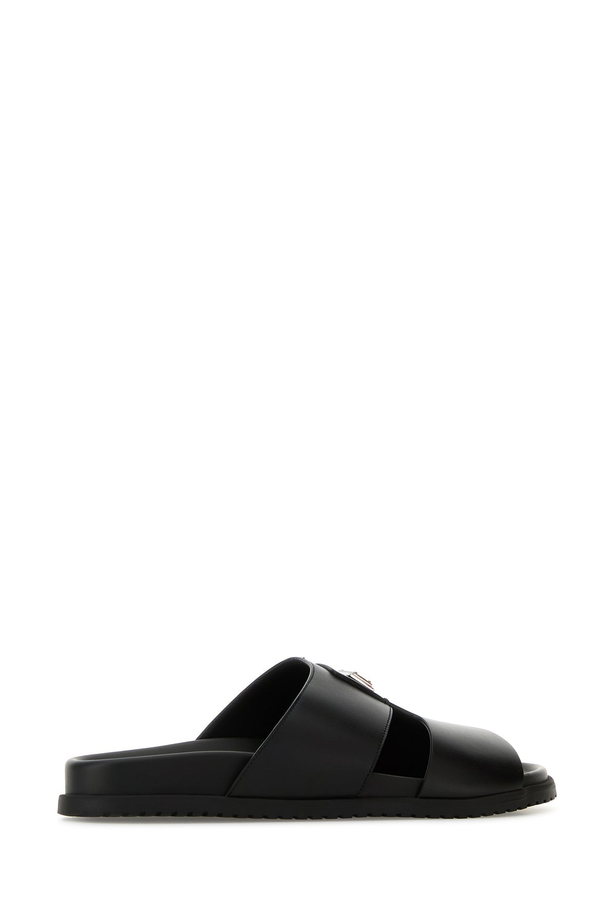 Black leather slippers - 3