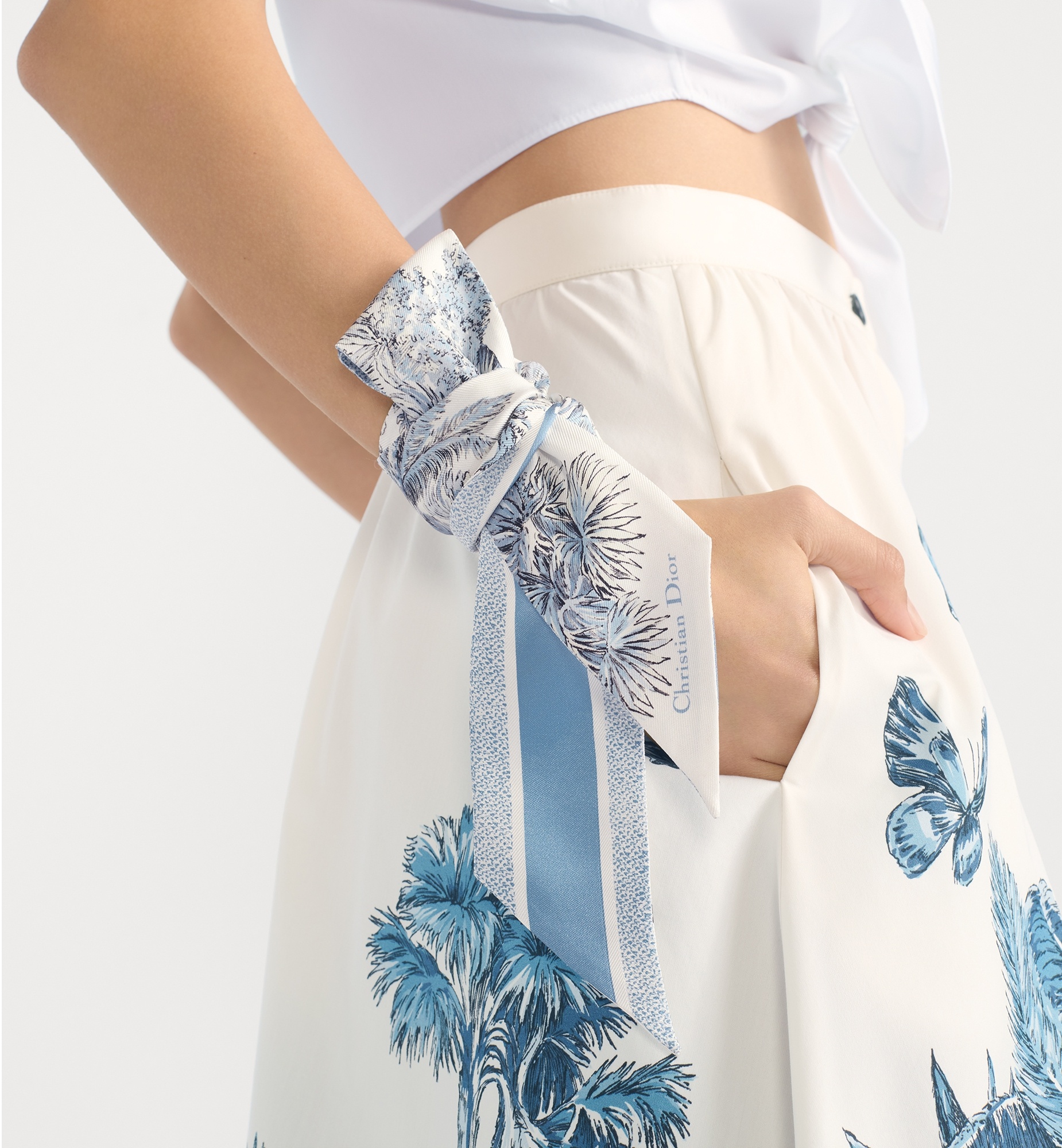 Dioriviera Toile de Jouy Palms Mitzah Scarf - 3