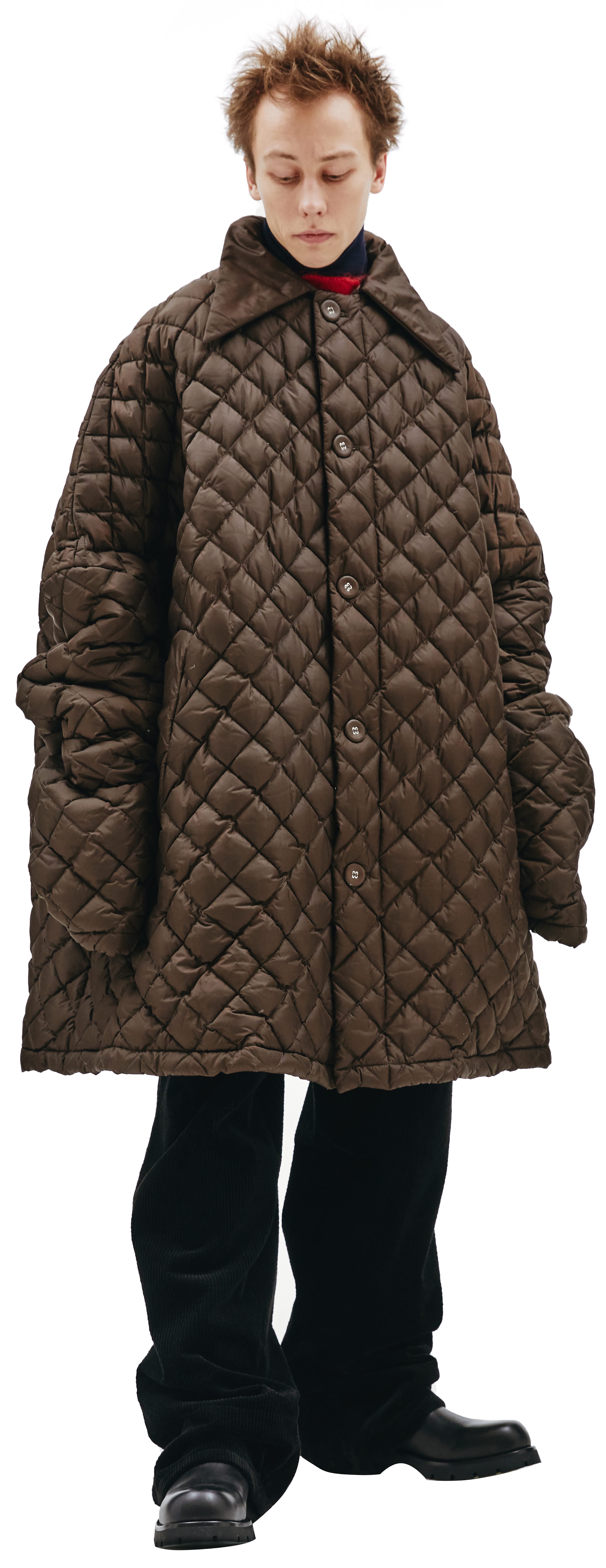 OVERSIZED QUILTED JACKET IN BROWN - 2
