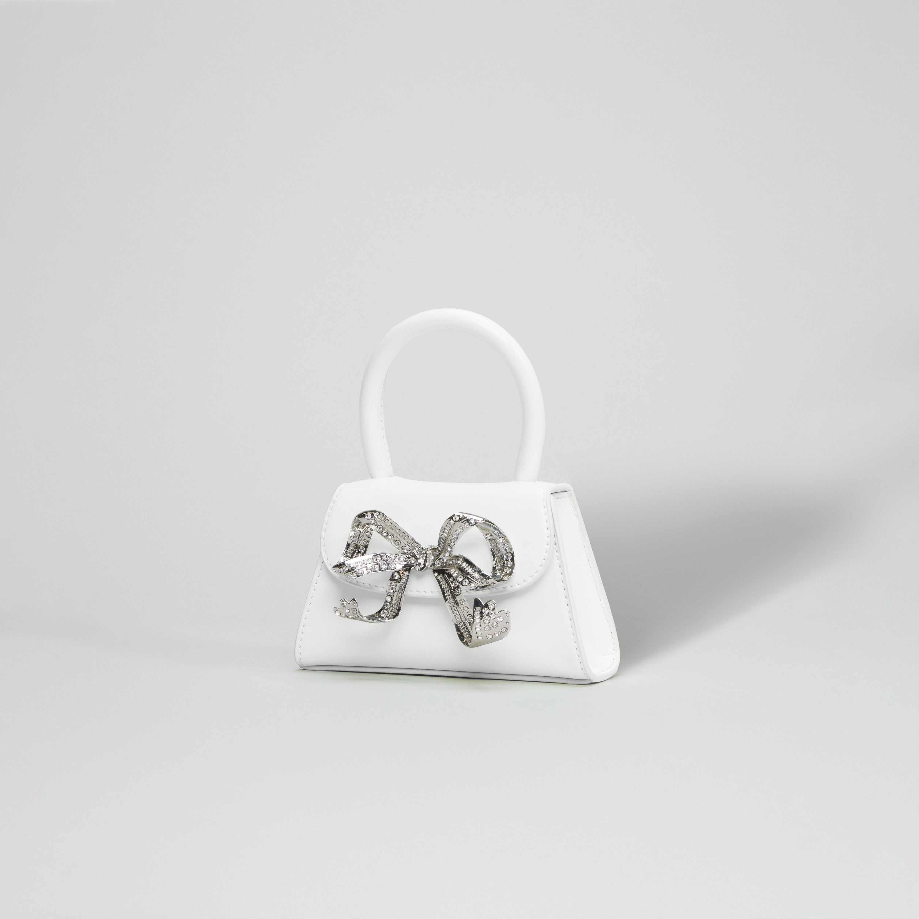 The Bow Micro in White with Diamanté - 2