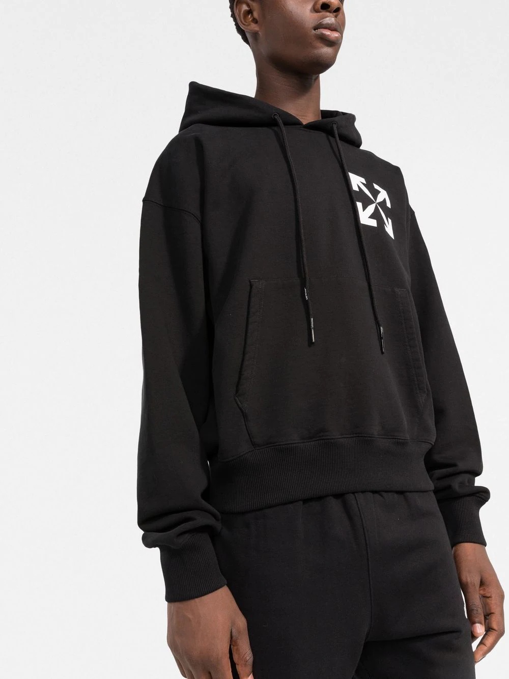 Arrows logo-print cotton hoodie - 3