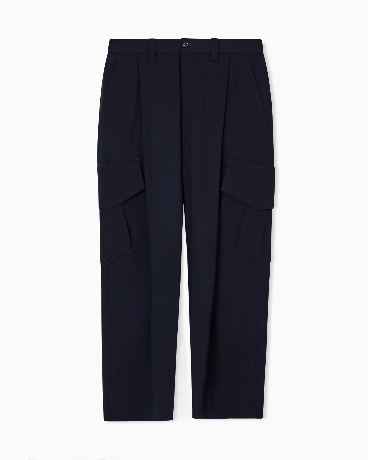 SINGLE-PLEAT, PURE VIRGIN WOOL CRÊPE TROUSERS - 1
