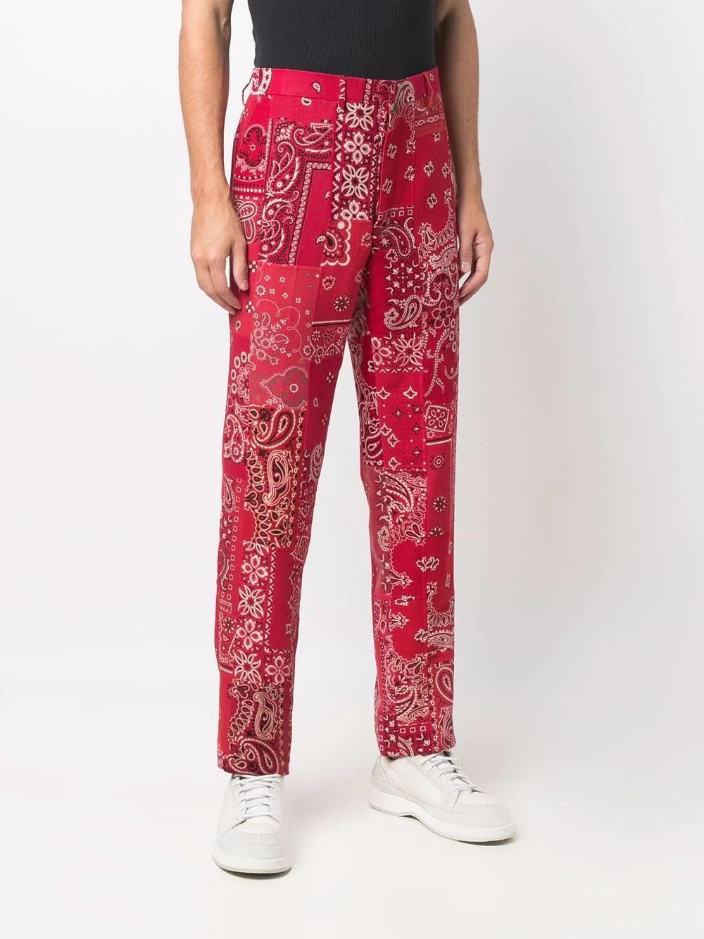 paisley straight-leg trousers - 3