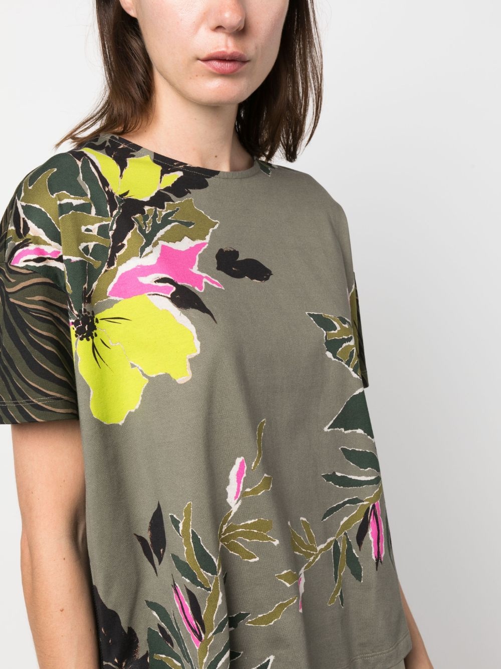 floral-print cotton T-shirt - 5