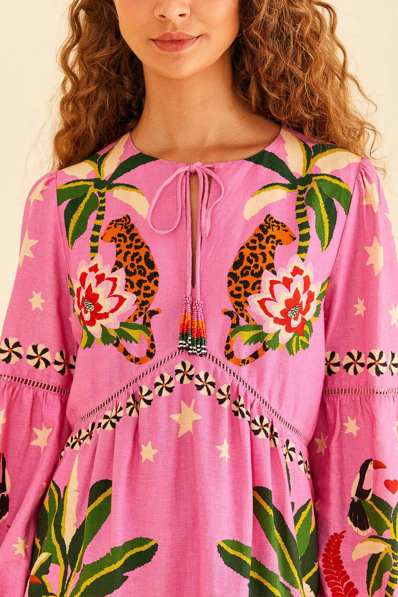 Pink Leopard Forest Mini Dress 3