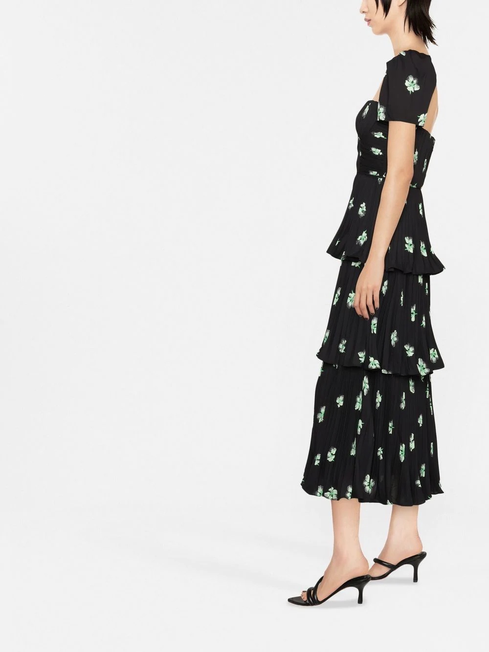 botanical print jersey dress - 4