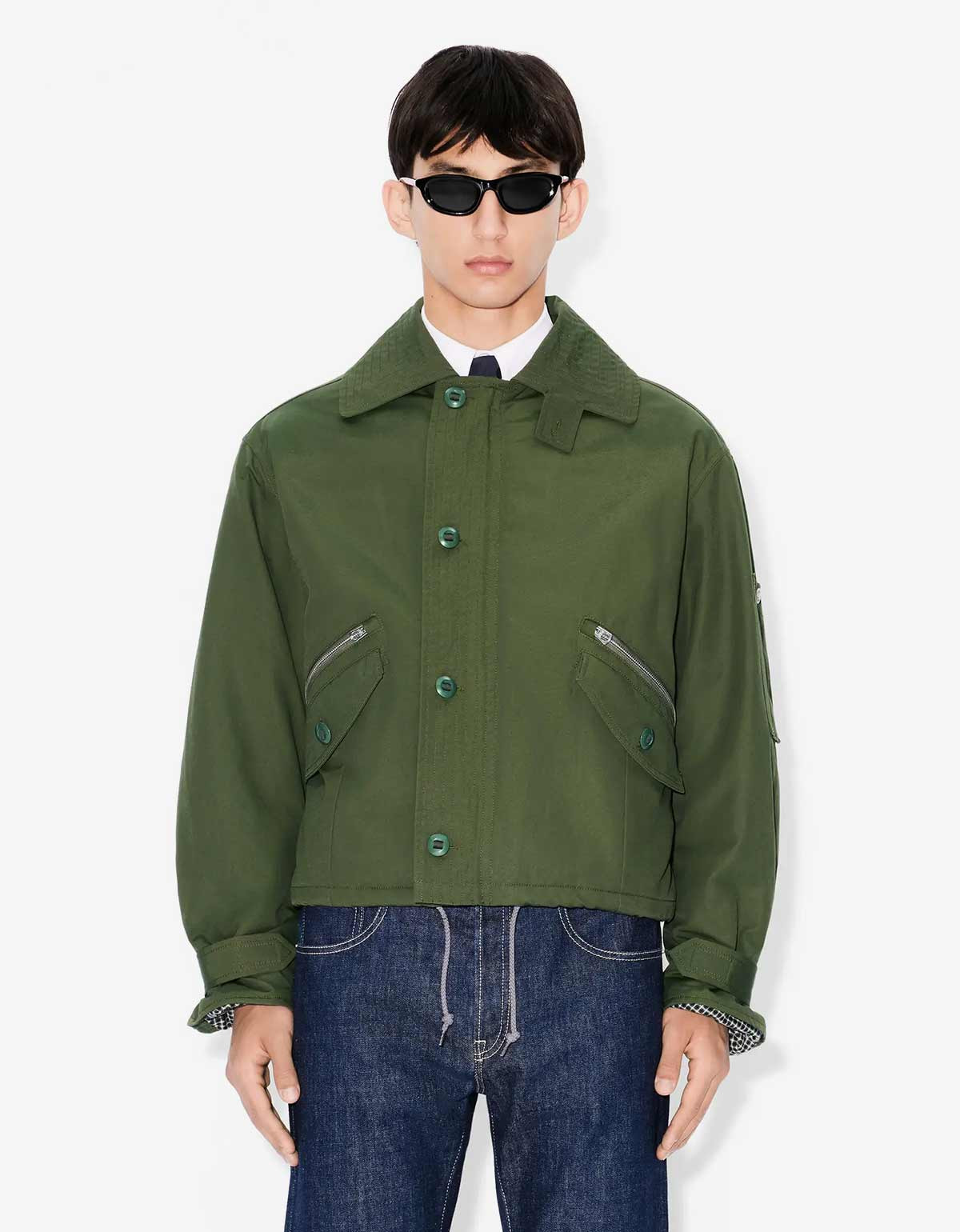 Kenzo Green Army Flight Jacket - 5
