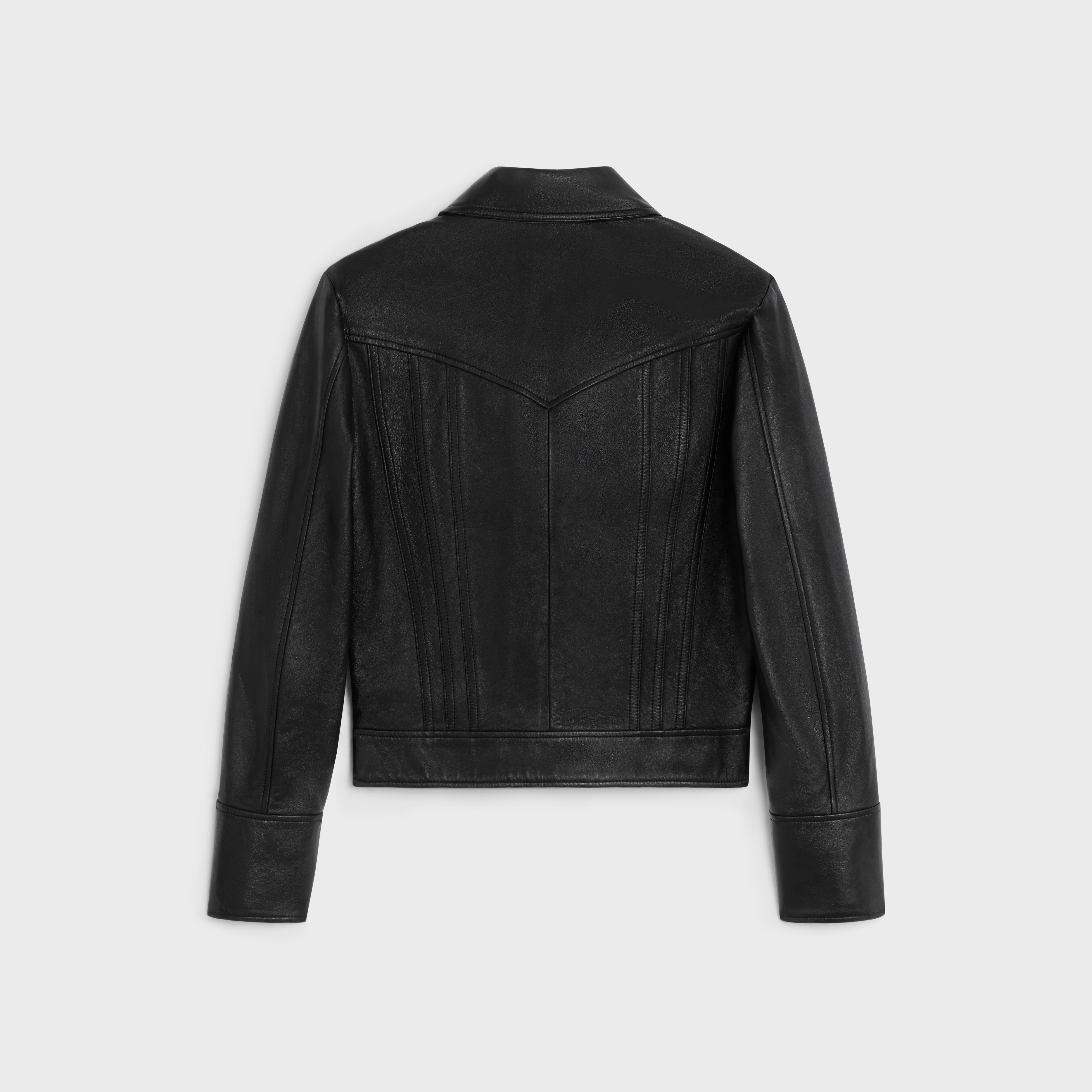 straight blouson jacket in soft lambskin - 2