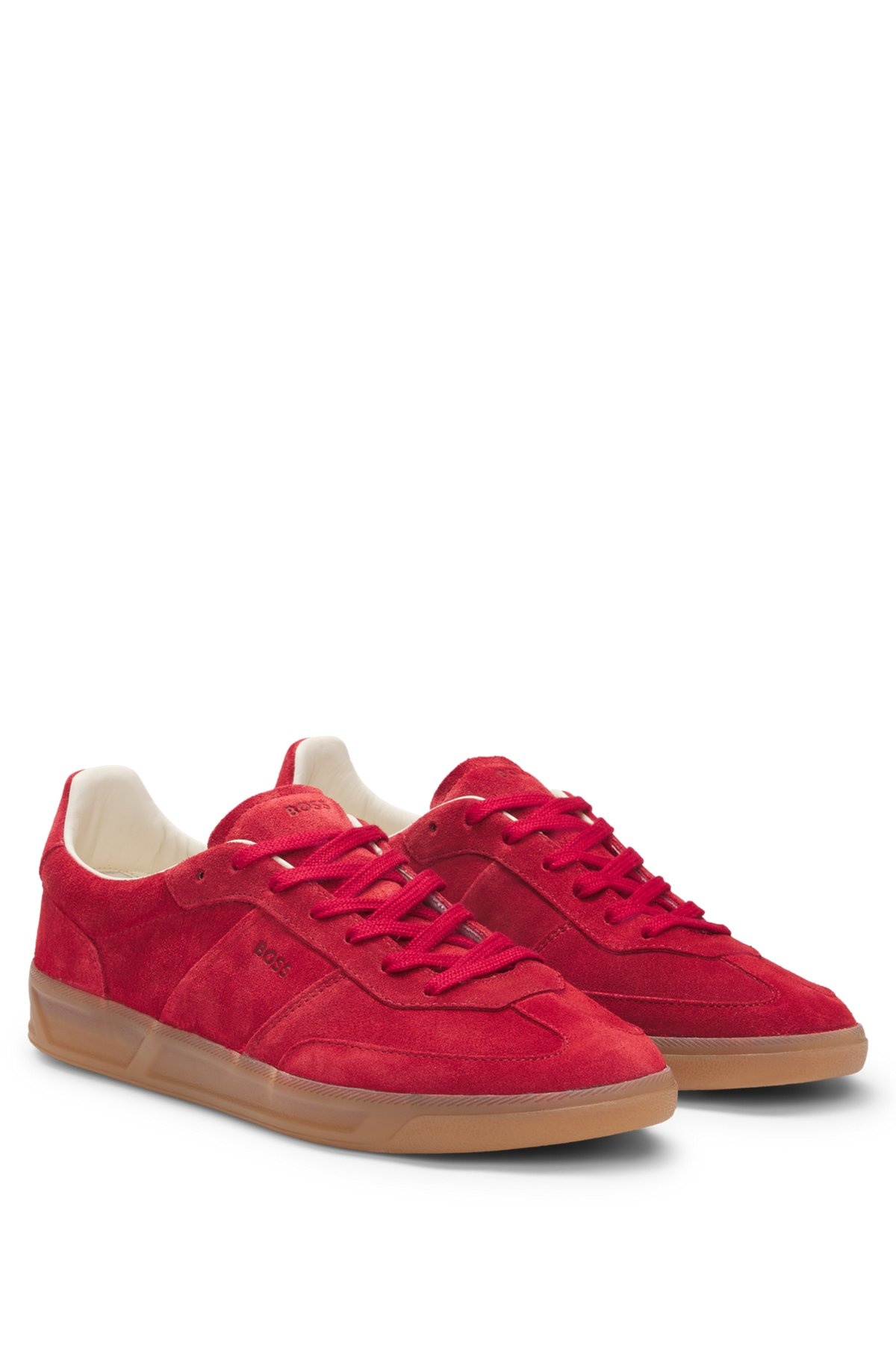 SUEDE LACE-UP TRAINERS WITH LOGO DETAIL - 2