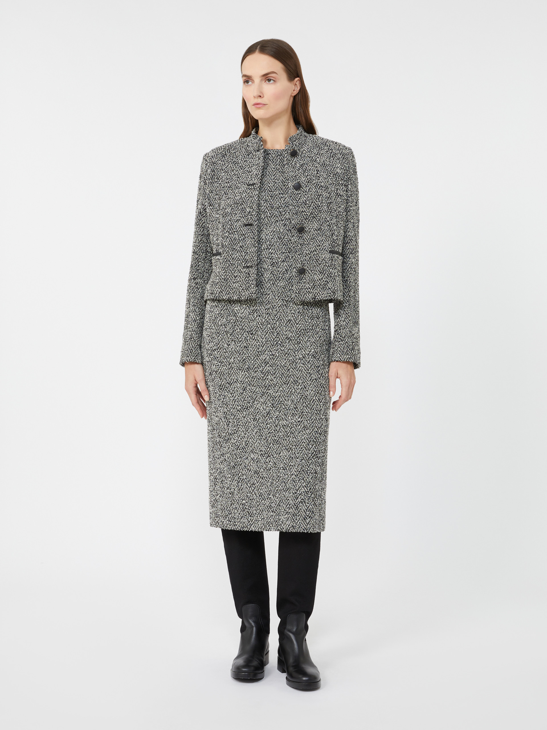 GIUGNO Bouclé jersey midi dress - 2