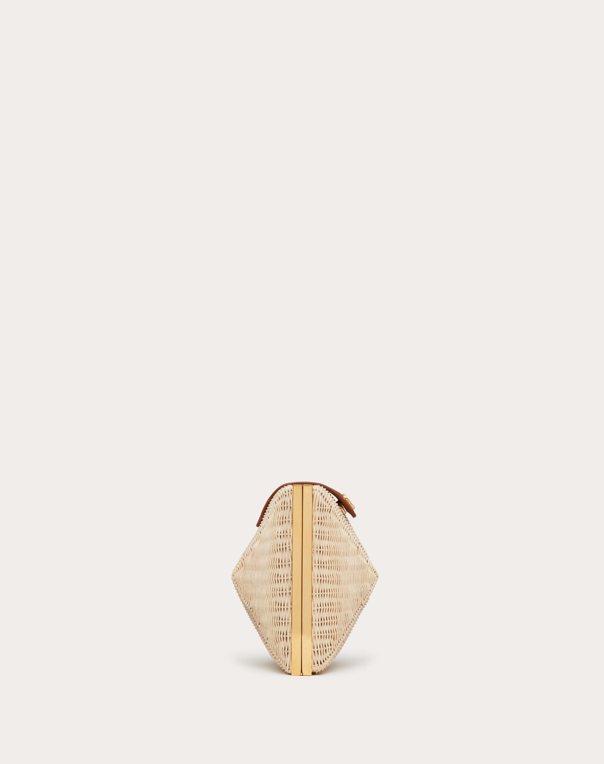 STUDDED WICKER CLUTCH BAG - 5