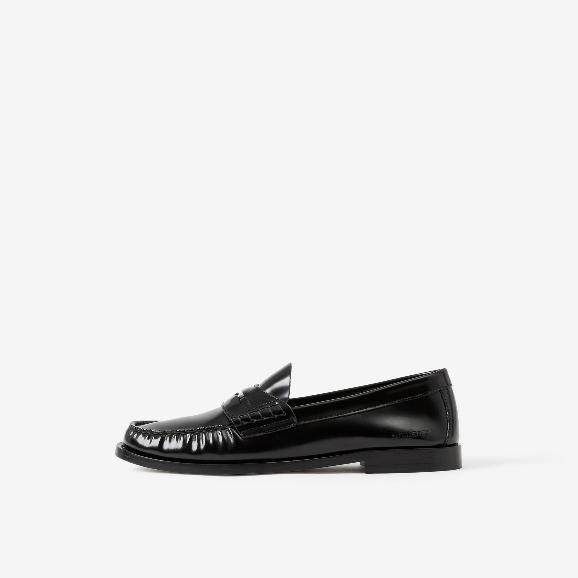 Coin Detail Leather Penny Loafers - 5
