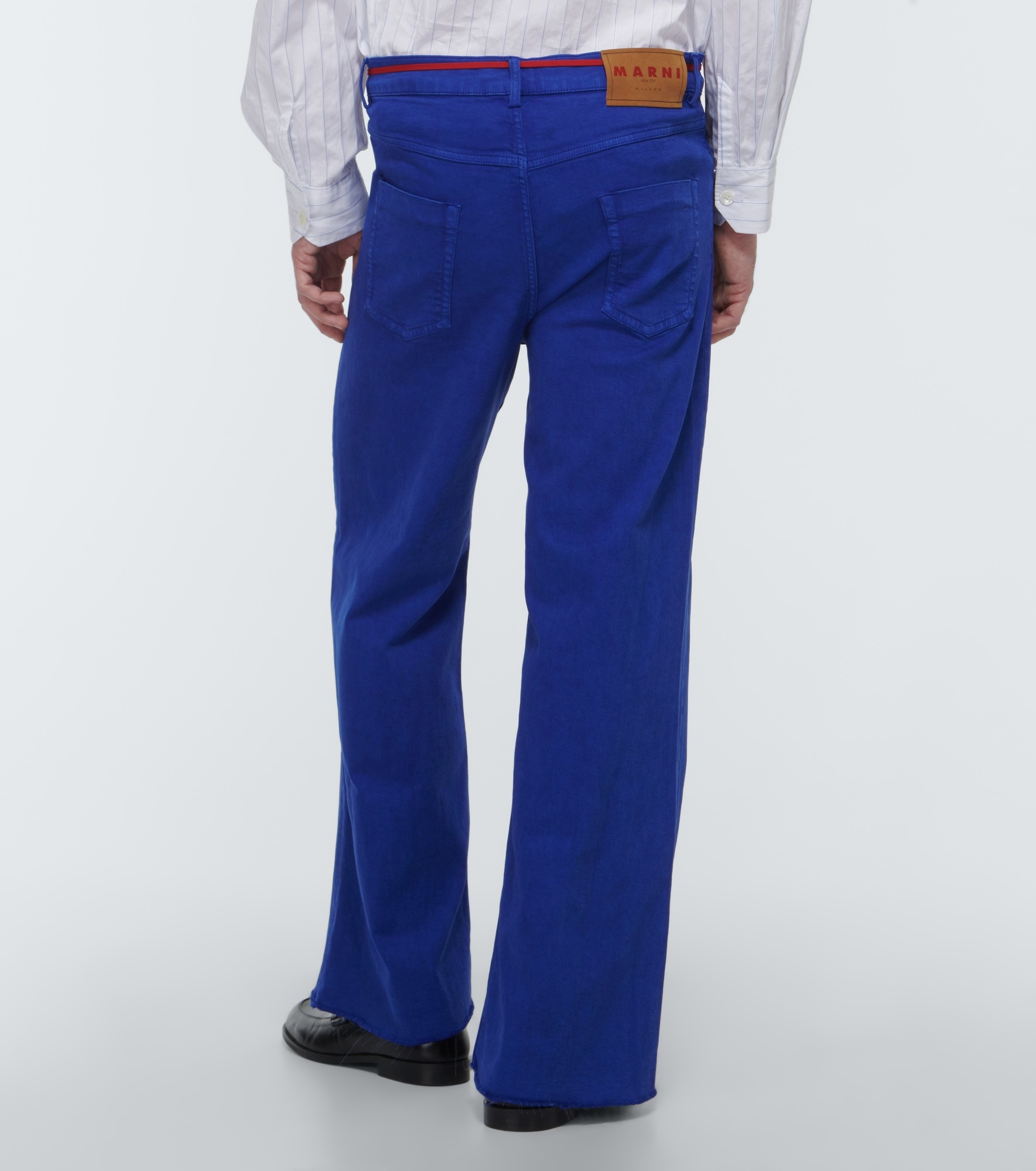 Mid-rise straight cotton-blend pants - 4